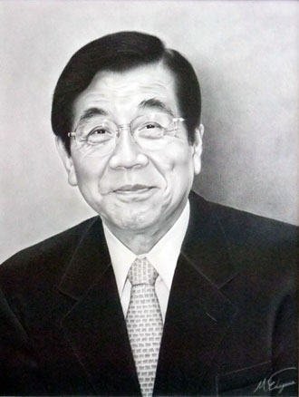 枝川真理鉛筆肖像画勝岡洋治先生