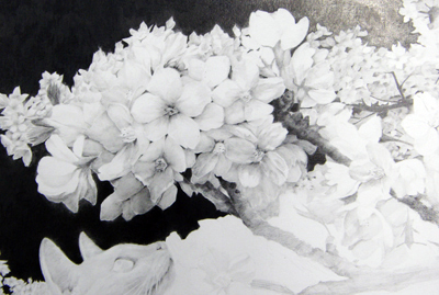 枝川真理の鉛筆画教室生徒作品,桜の花