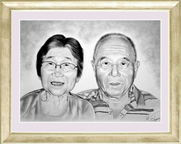 両親米寿お祝い肖像画の贈り物
