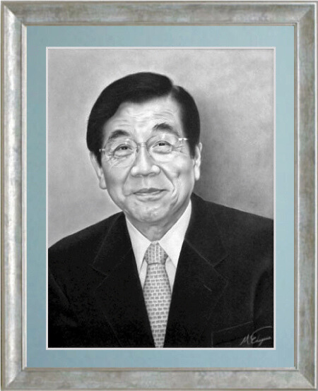 退官記念の鉛筆肖像画プレゼント