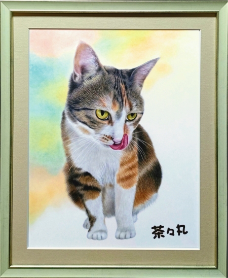 猫の肖像画】愛猫を写真からリアルに描く手描き似顔絵｜鉛筆画・色鉛筆